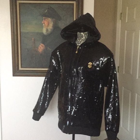 LIFTED RESEARCH GROUP Other - LRG Jewel of Denial Black Sequin Hooded Jacket XL